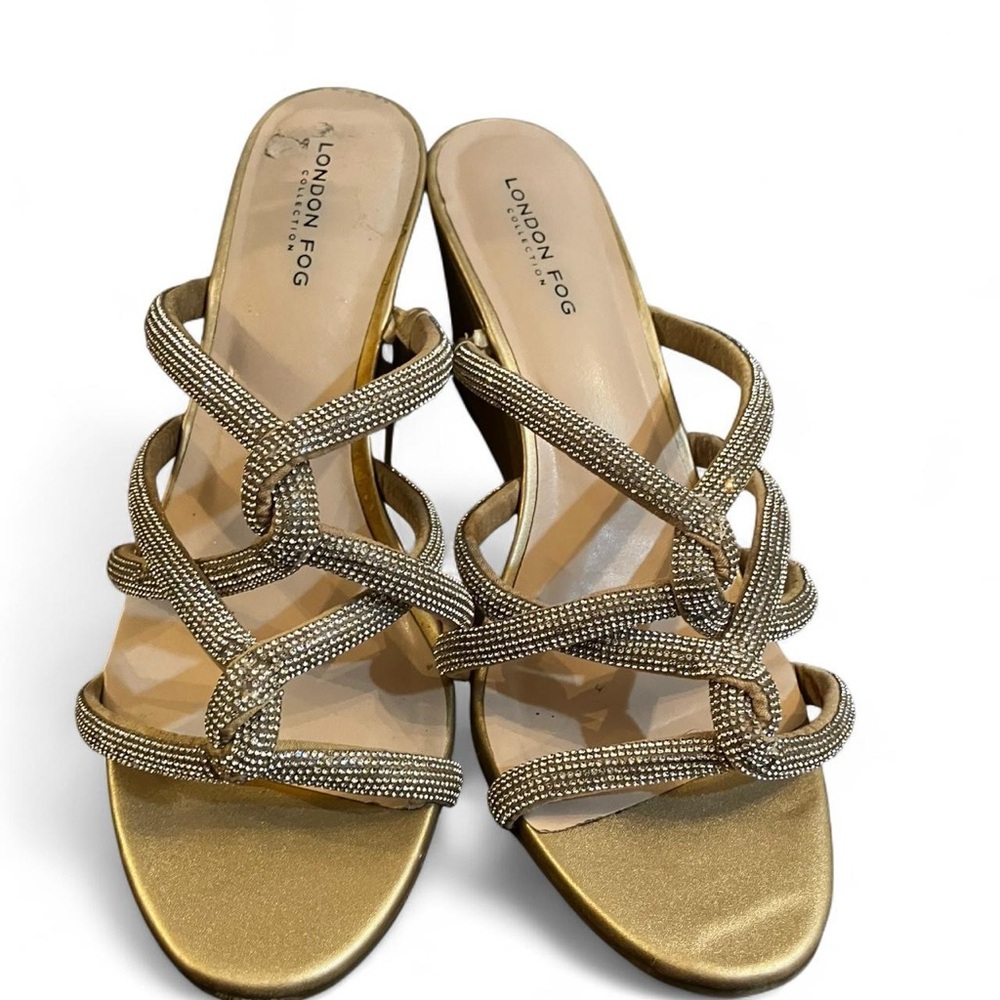 London Fog Gold Heels Elegant Design